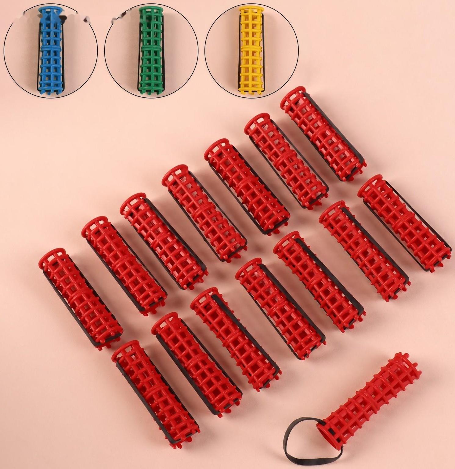 Бигуди на резинке, d = 1,5 см, 15 шт, цвет зелёный