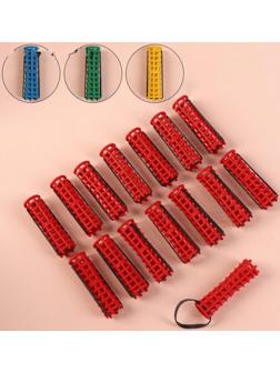 Бигуди на резинке, d = 1,5 см, 15 шт, цвет зелёный