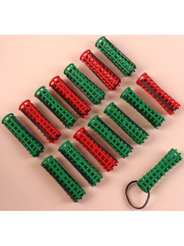 Бигуди на резинке, d = 1,5 см, 15 шт, цвет зелёный