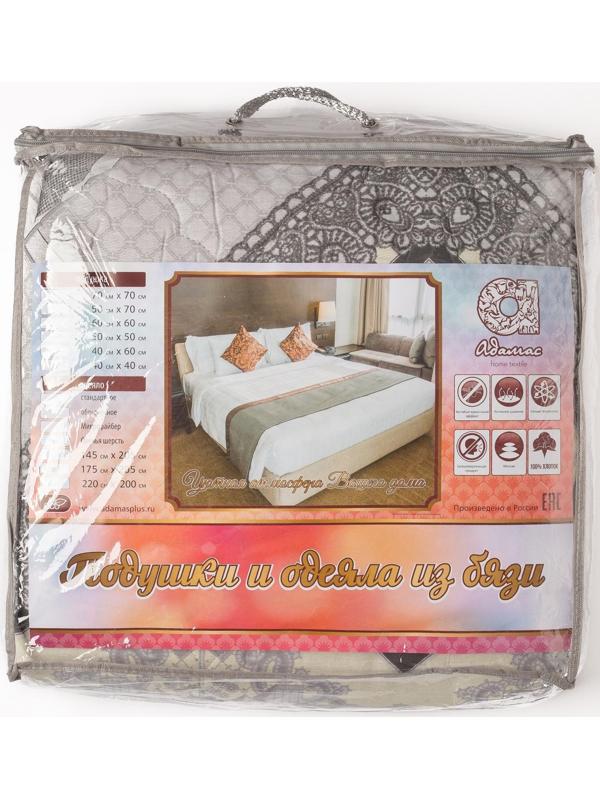 Одеяло 1,5сп облег 145х205 овечья шерсть 200г/м, бязь МИКС 120г/м хл100%