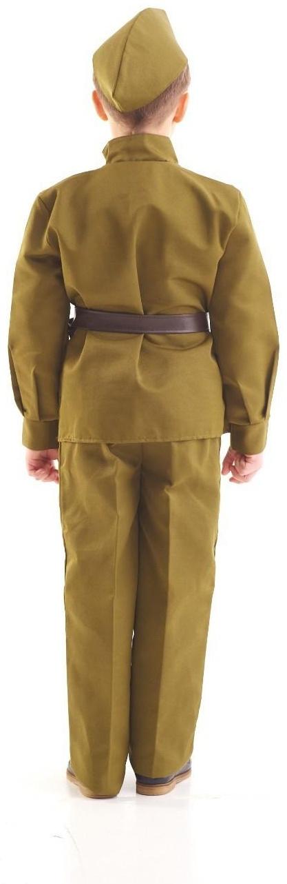 Костюм военного, гимнастёрка, ремень, пилотка, брюки, 8-10 лет, рост 140-152 см