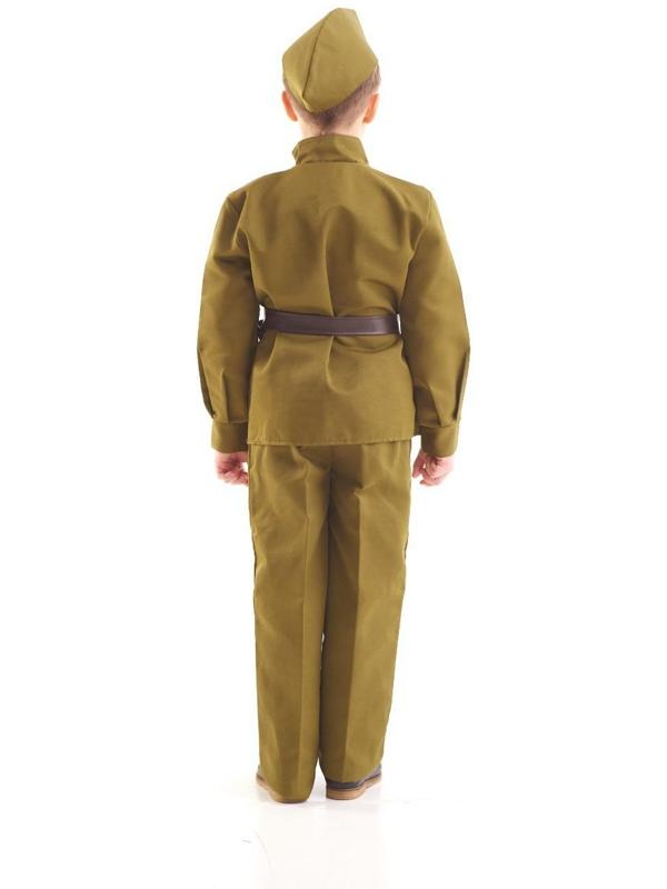 Костюм военного, гимнастёрка, ремень, пилотка, брюки, 8-10 лет, рост 140-152 см