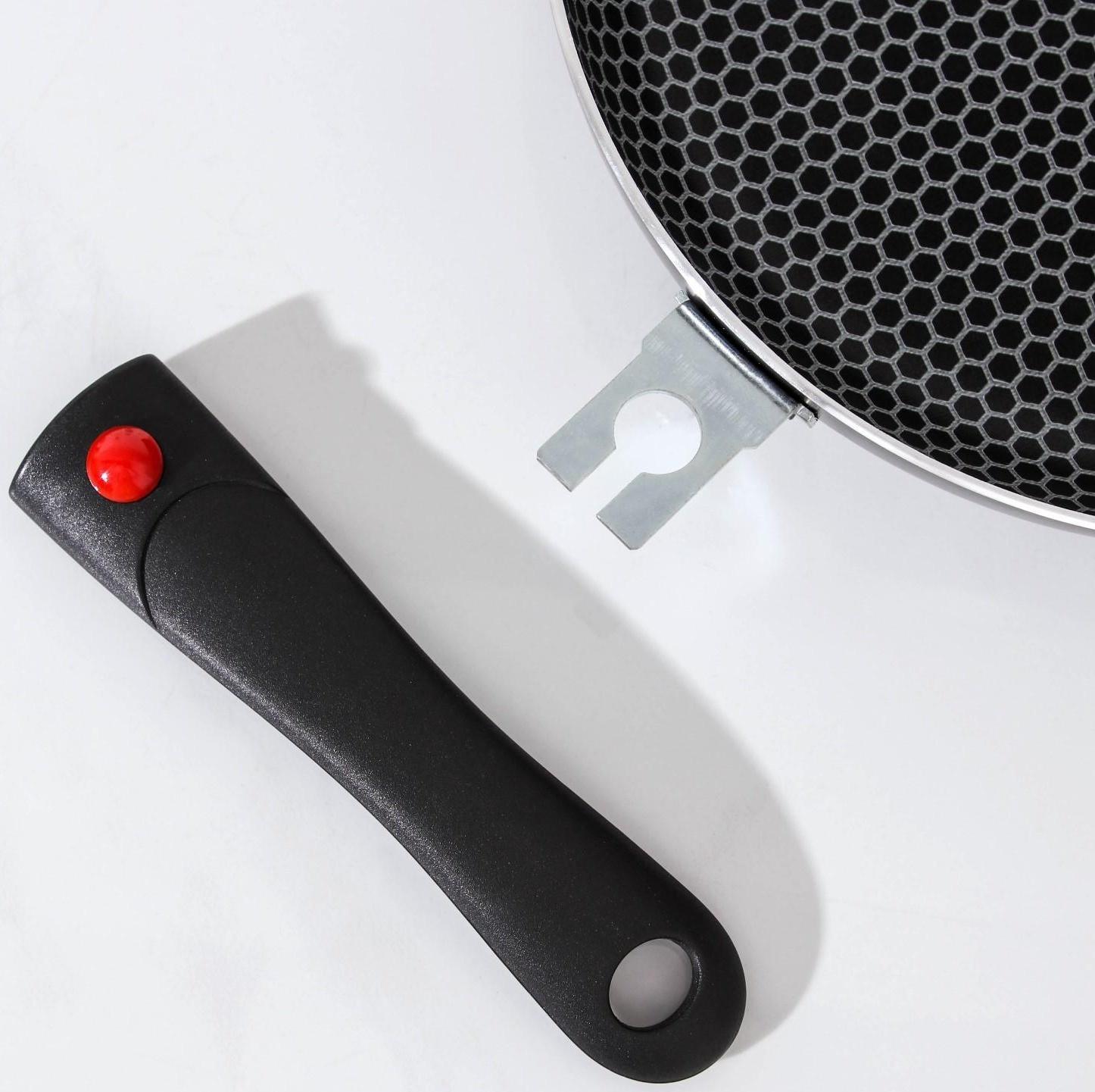 Сковорода Forever, d=28 см, съёмная ручка, антипригарное покрытие, цвет тёмно-серый