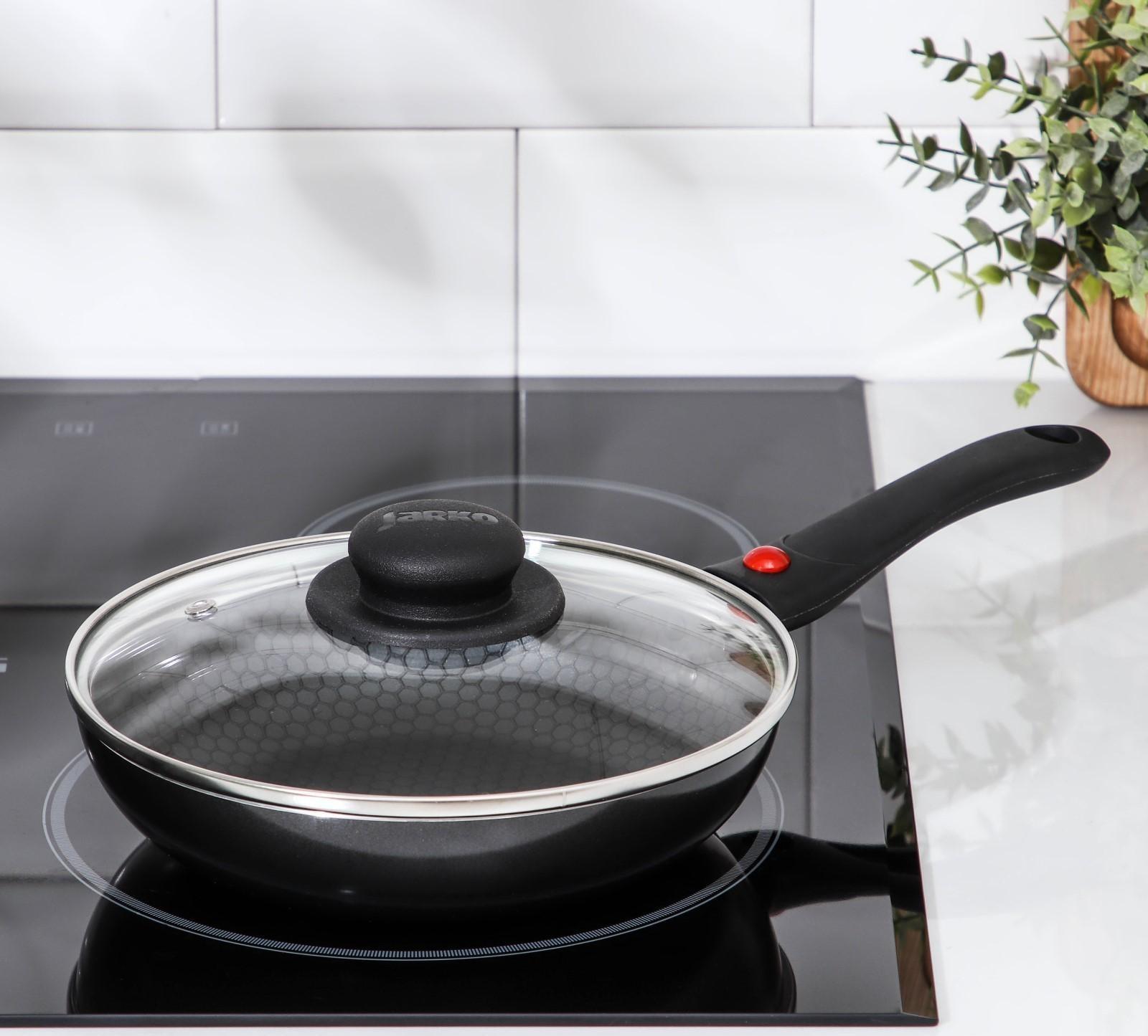 Сковорода Forever, d=20 см, съёмная ручка, стеклянная крышка, антипригарное покрытие, цвет чёрный