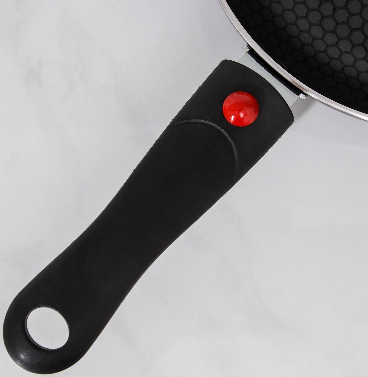 Сковорода Forever, d=20 см, съёмная ручка, стеклянная крышка, антипригарное покрытие, цвет чёрный