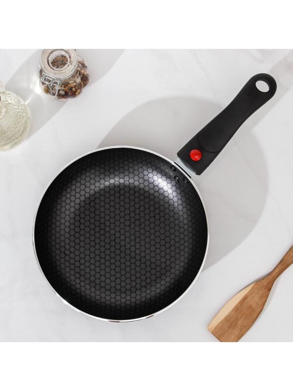 Сковорода Forever, d=20 см, съёмная ручка, стеклянная крышка, антипригарное покрытие, цвет чёрный