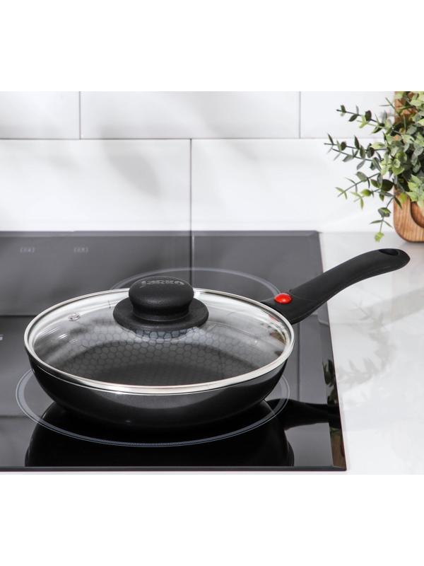 Сковорода Forever, d=20 см, съёмная ручка, стеклянная крышка, антипригарное покрытие, цвет чёрный