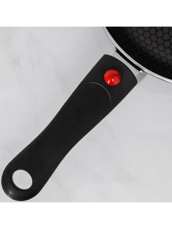 Сковорода Forever, d=20 см, съёмная ручка, стеклянная крышка, антипригарное покрытие, цвет чёрный