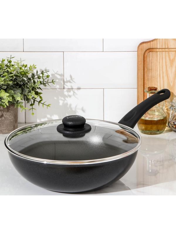 Сковорода-ВОК LITE, d=28 см, стеклянная крышка, антипригарное покрытие