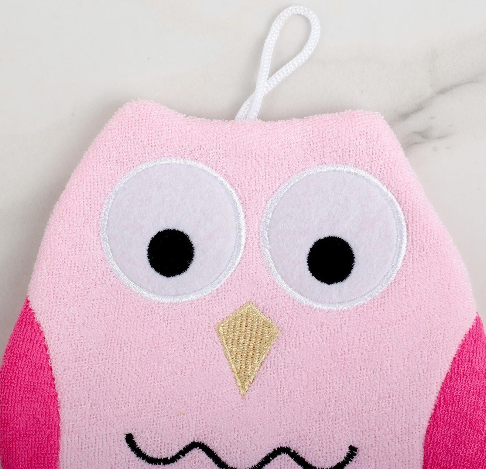 Мочалка-варежка детская для купания Доляна «Совушка», цвет МИКС