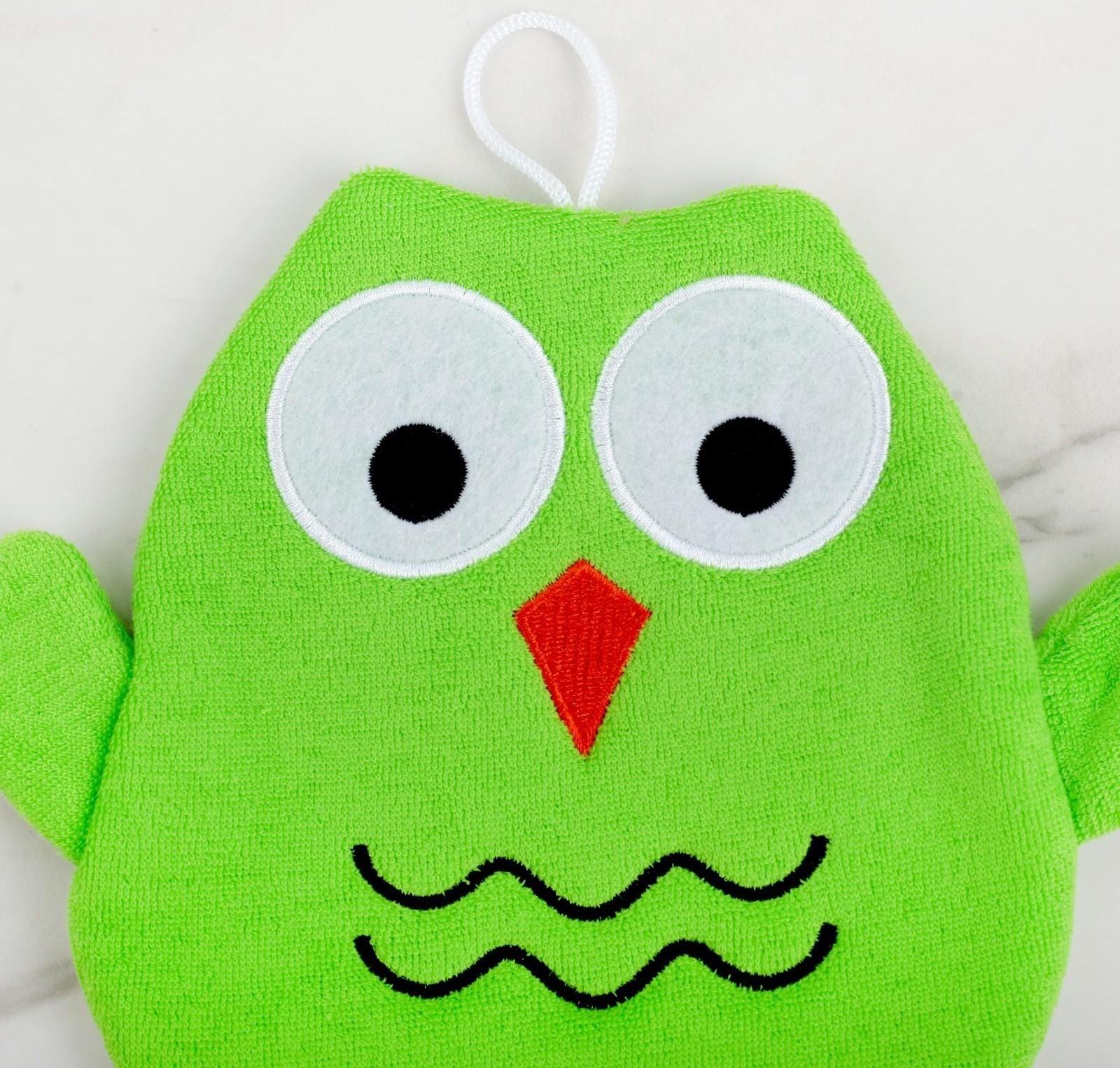 Мочалка-варежка детская для купания Доляна «Совушка», цвет МИКС