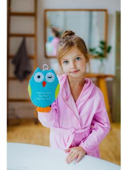 Мочалка-варежка детская для купания Доляна «Совушка», цвет МИКС