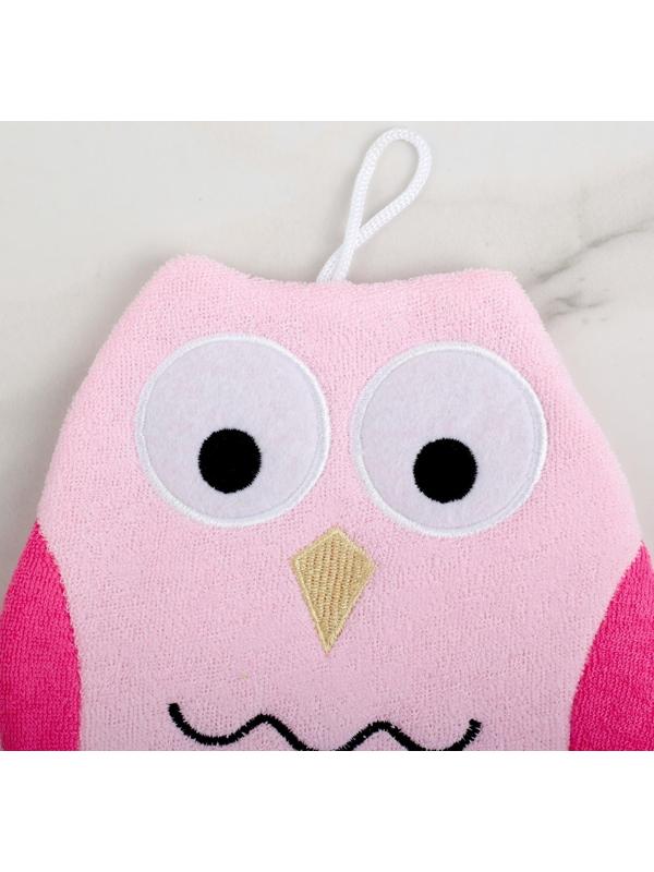 Мочалка-варежка детская для купания Доляна «Совушка», цвет МИКС