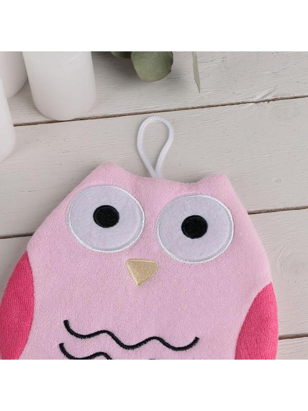 Мочалка-варежка детская для купания Доляна «Совушка», цвет МИКС