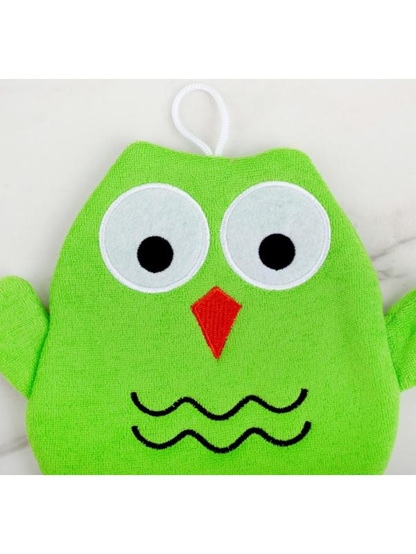 Мочалка-варежка детская для купания Доляна «Совушка», цвет МИКС