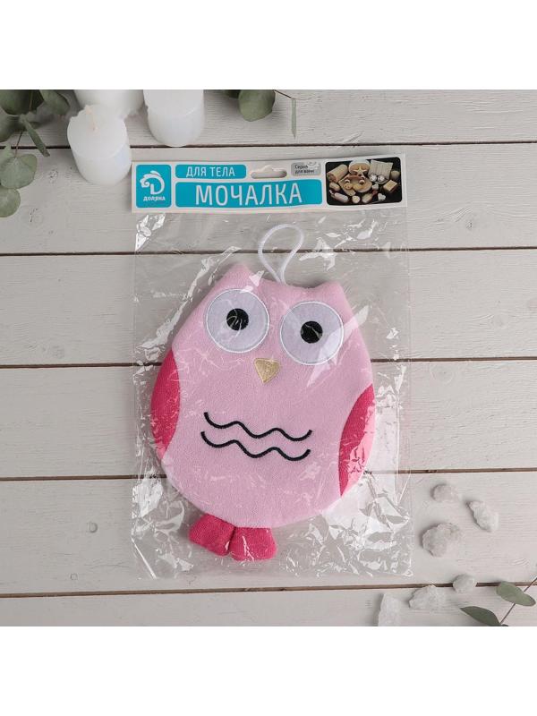 Мочалка-варежка детская для купания Доляна «Совушка», цвет МИКС