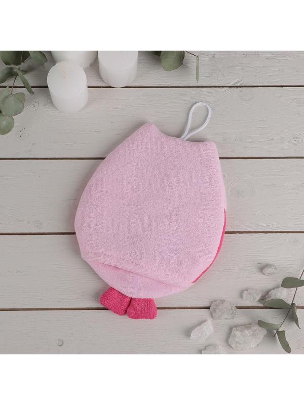 Мочалка-варежка детская для купания Доляна «Совушка», цвет МИКС