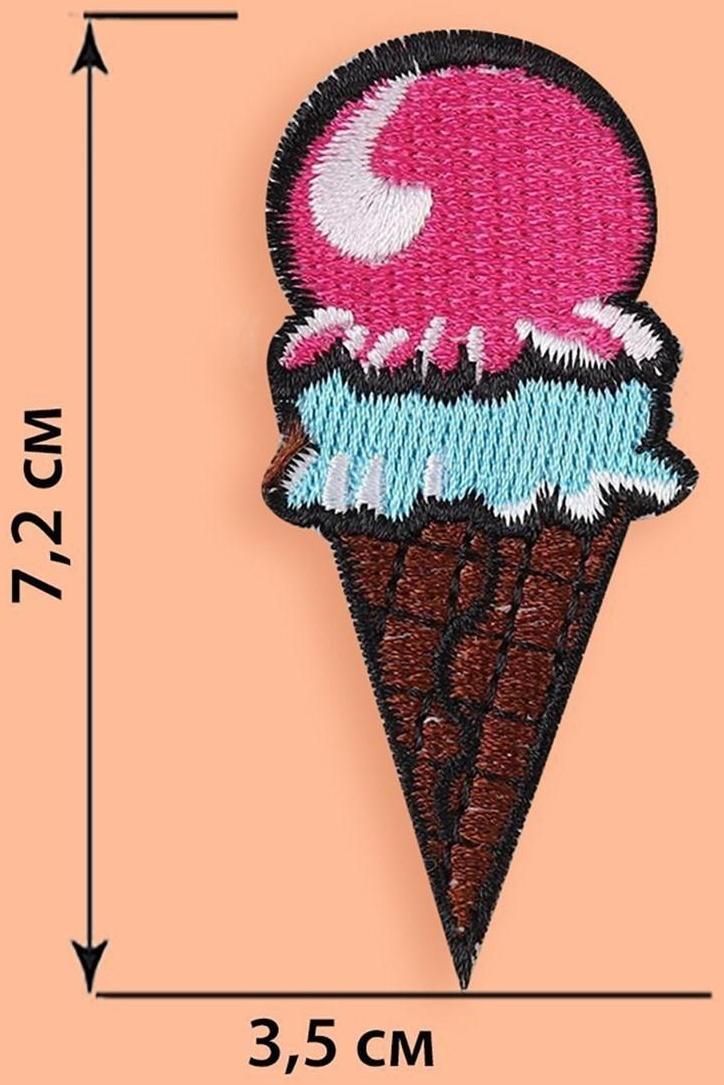 Термоаппликация «Мороженое», 7,2 × 3,5 см, цвет разноцветный