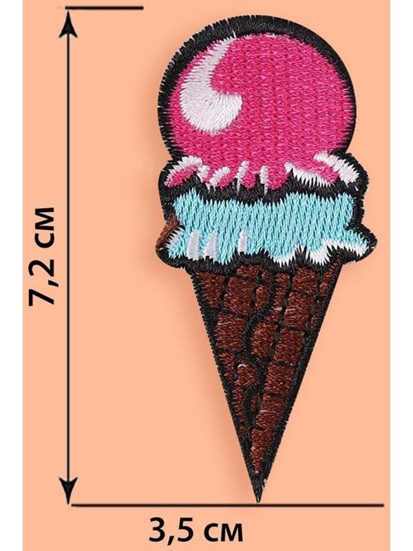 Термоаппликация «Мороженое», 7,2 × 3,5 см, цвет разноцветный