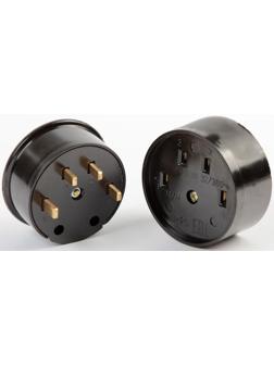 Разъем для плиты Smartbuy РШ-ВШ, 3P+PE, ОУ, 32 А, 380 В, карболит, черный