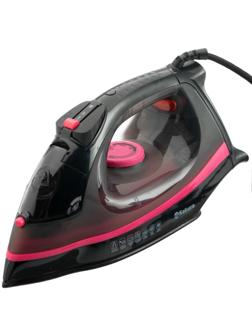 Утюг Sakura SA-3019CBK, 2400 Вт, керамическая подошва, 20 г/мин, 270 мл, чёрно-розовый