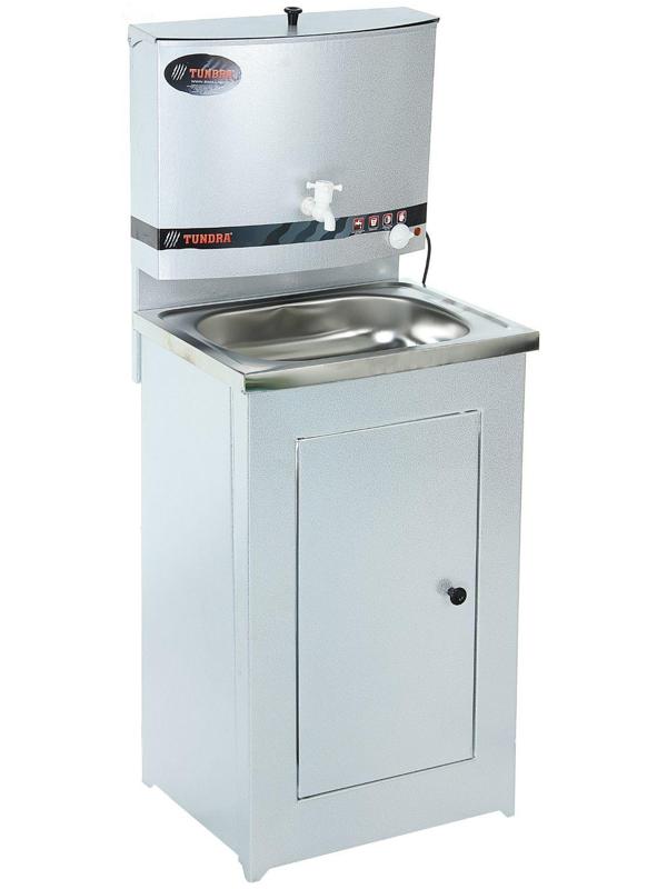 Умывальник TUNDRA, с ЭВН, нержавеющая мойка, 1250 Вт, 17 л, цвет белое золото