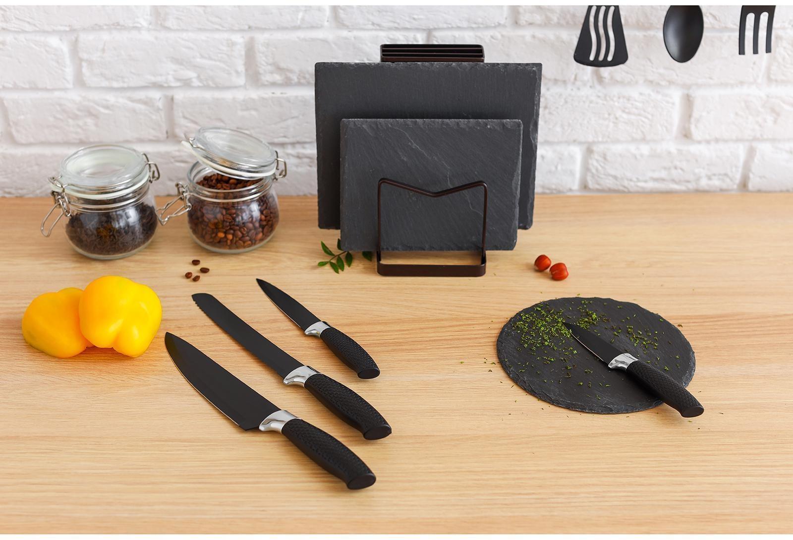 Нож с антиналипающим покрытием Доляна «Супер-блэк», лезвие 9 см, цвет чёрный