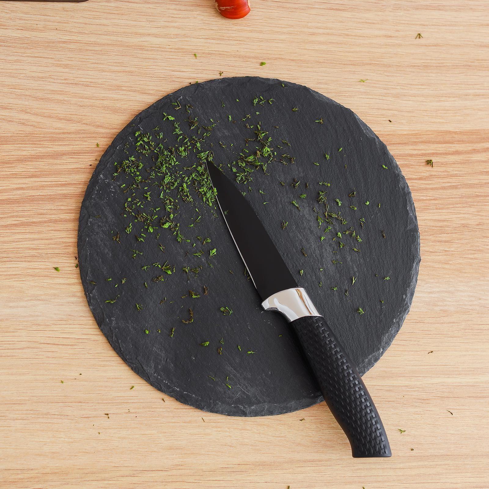 Нож с антиналипающим покрытием Доляна «Супер-блэк», лезвие 9 см, цвет чёрный