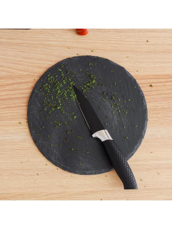 Нож с антиналипающим покрытием Доляна «Супер-блэк», лезвие 9 см, цвет чёрный