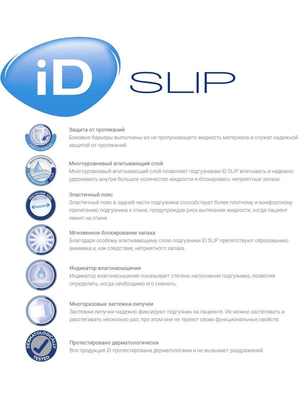 Подгузники для взрослых iD Slip, размер M, 30 шт.