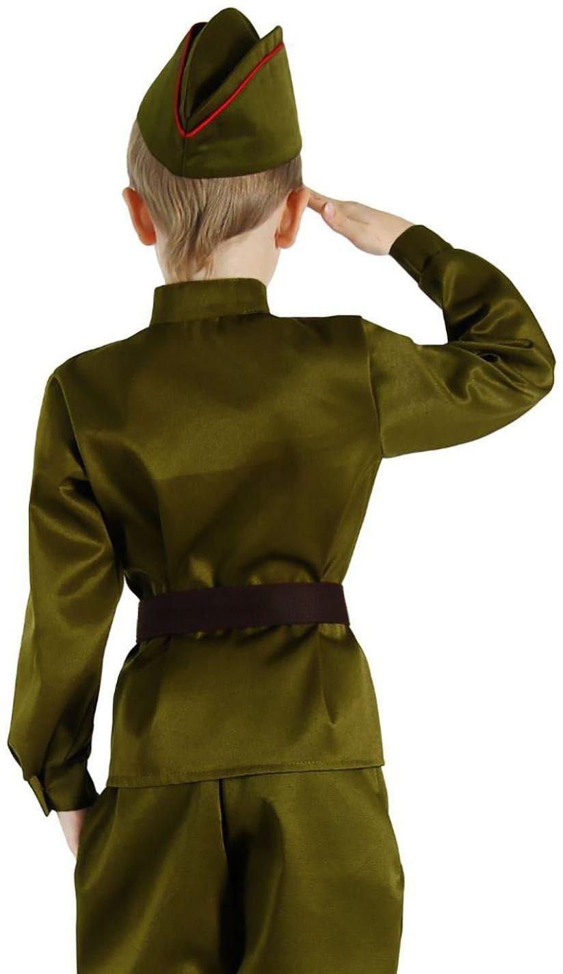 Костюм военного, гимнастёрка, пилотка, ремень, р-р 28, рост 110 см