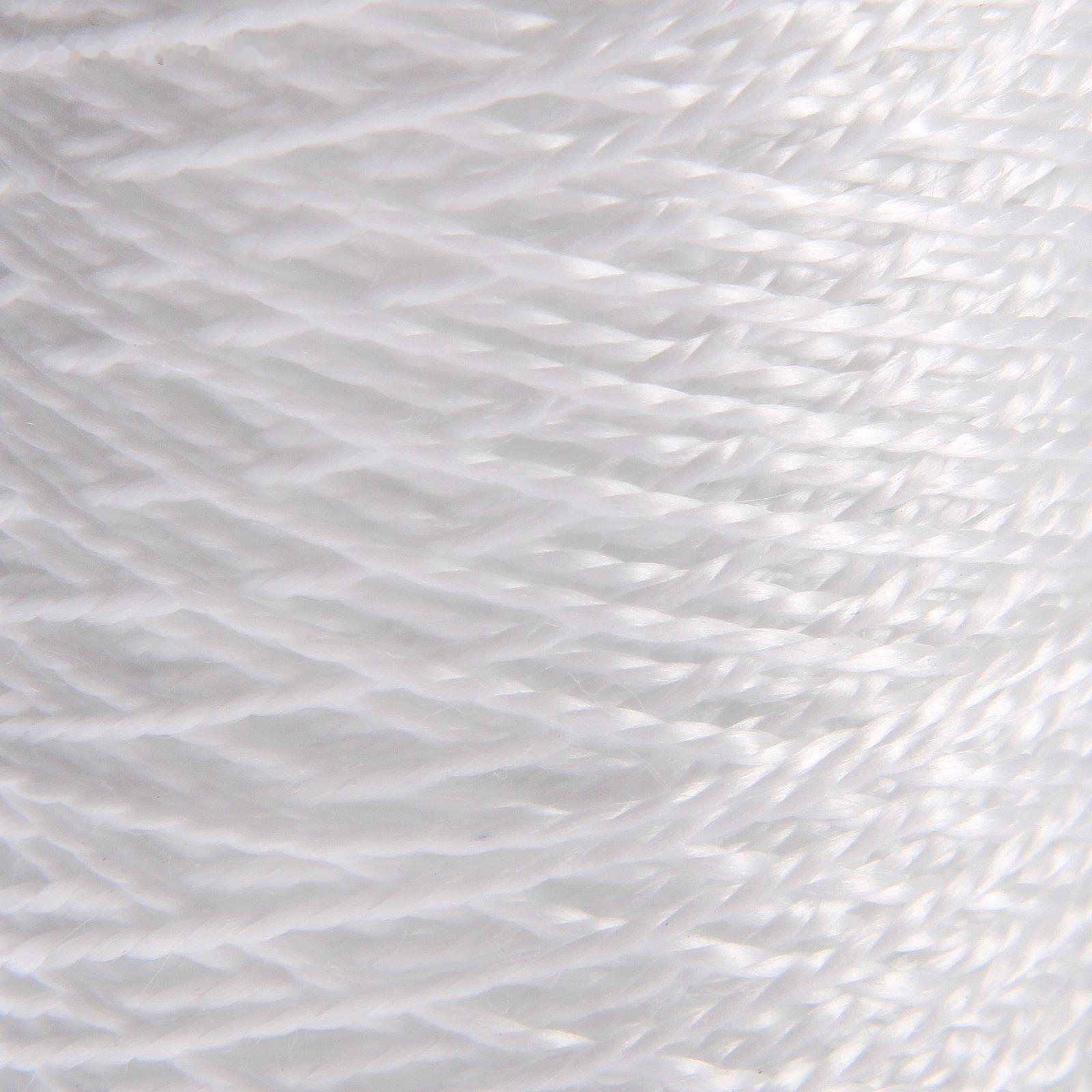 Нить кручёная 2-х прядная ПП, d=1,3 мм, 200 м, цвет белый