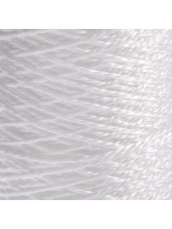 Нить кручёная 2-х прядная ПП, d=1,3 мм, 200 м, цвет белый