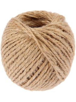 Шпагат джутовый, скрученный d=1,5 мм,30 м, цвет натуральный