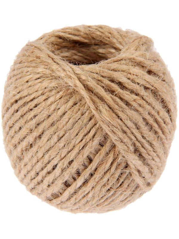 Шпагат джутовый, скрученный d=1,5 мм,30 м, цвет натуральный