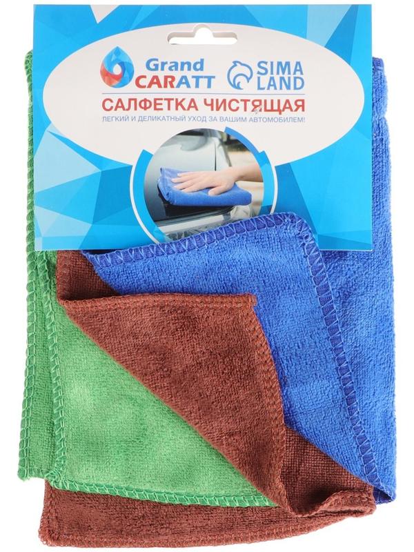 Тряпка для мытья авто, TORSO, микрофибра, 200 г/м², 20×30 см, набор 3 шт