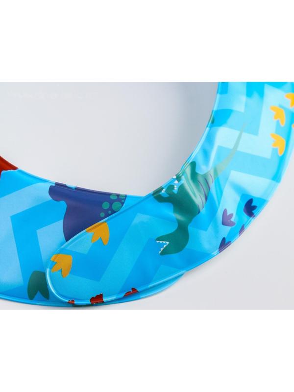 Нагрудник для кормления «Динозаврики» непромокаемый на липучке, с карманом, мягкий