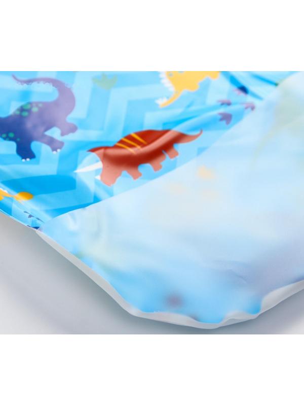 Нагрудник для кормления «Динозаврики» непромокаемый на липучке, с карманом, мягкий