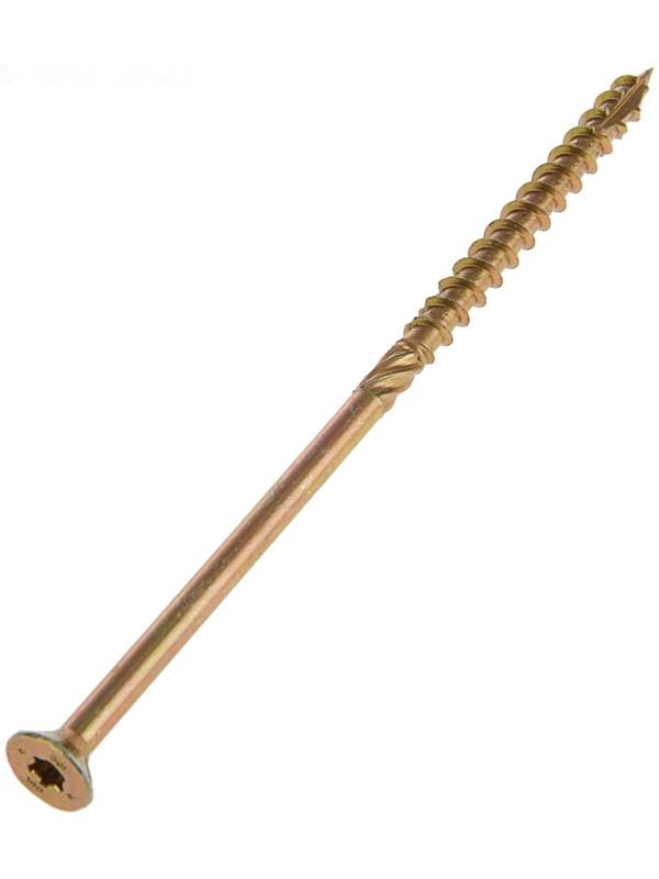 Саморез конструкционный INFIX, 8х180 мм, потай, Torx40, жёлтый цинк