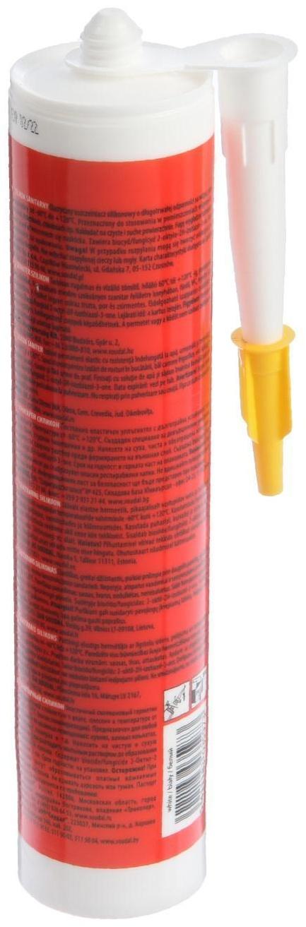 Герметик силиконовый Soudal Profil, санитарный, белый, 270 мл