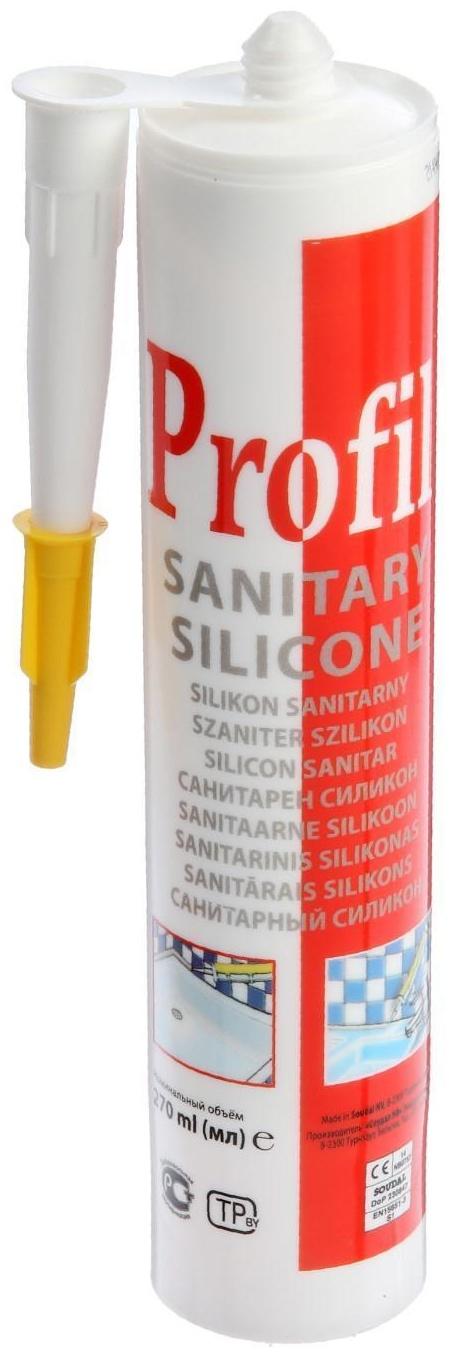 Герметик силиконовый Soudal Profil, санитарный, белый, 270 мл