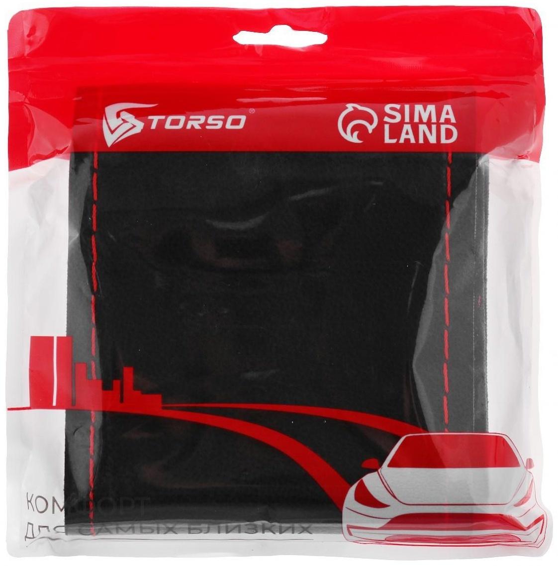 Сшивной чехол TORSO на руль 38 см, искусственная кожа, красный