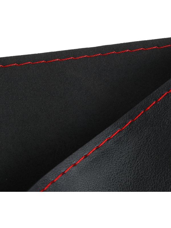 Сшивной чехол TORSO на руль 38 см, искусственная кожа, красный