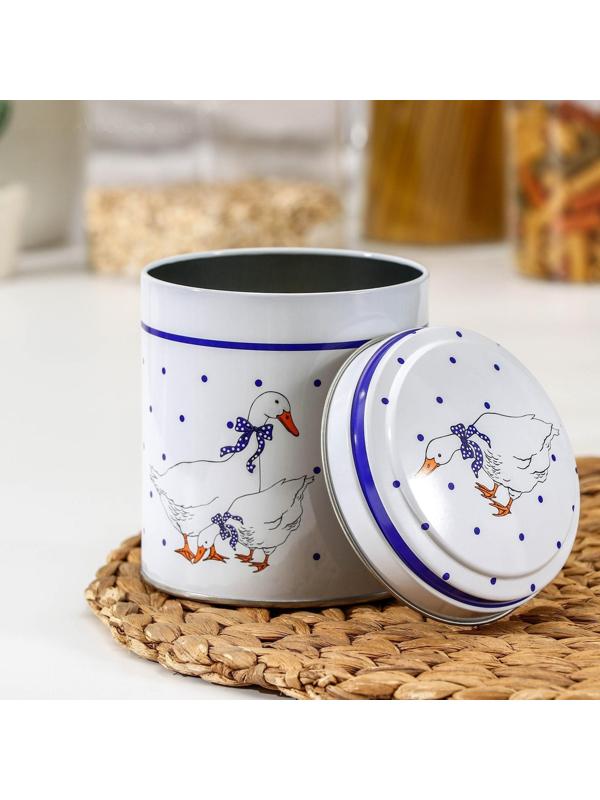 Банка для сыпучих продуктов «Гуси», 800 мл, круглая