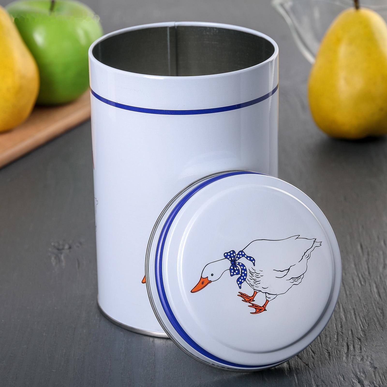 Банка для сыпучих продуктов «Гуси», 1,1 л, d=9,9 см, круглая