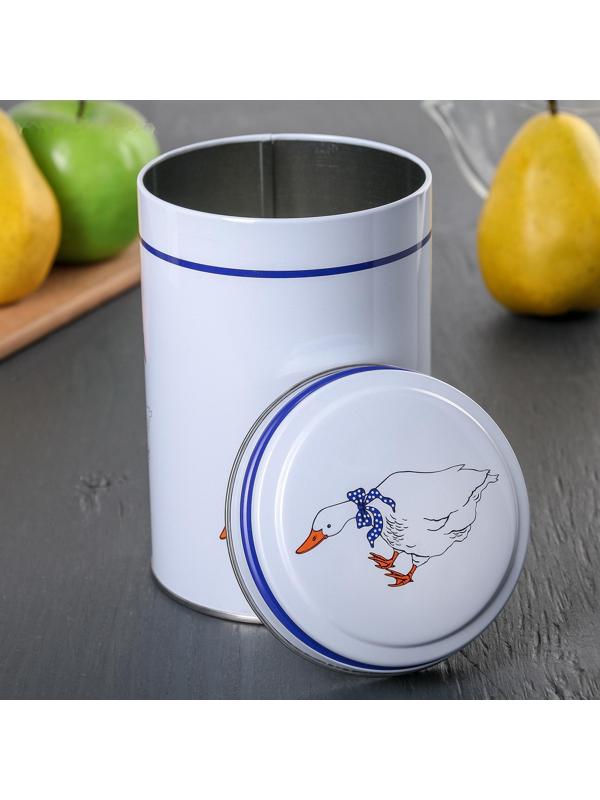 Банка для сыпучих продуктов «Гуси», 1,1 л, d=9,9 см, круглая