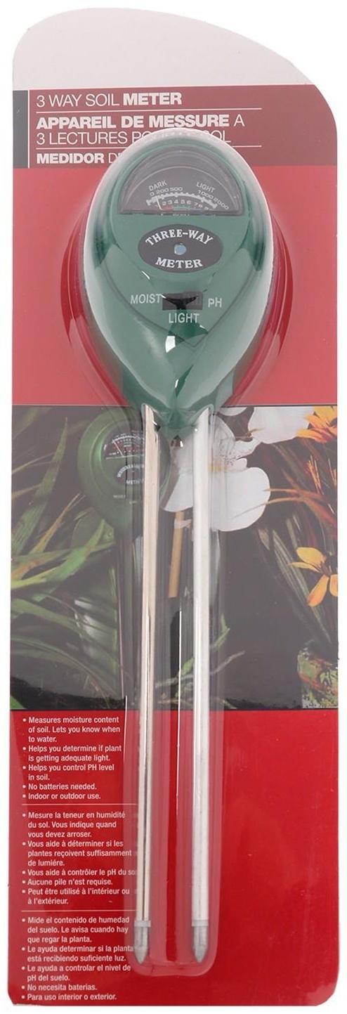 Прибор для измерения Luazon, влажность/pH/кислотность/освещенность почвы, зеленый