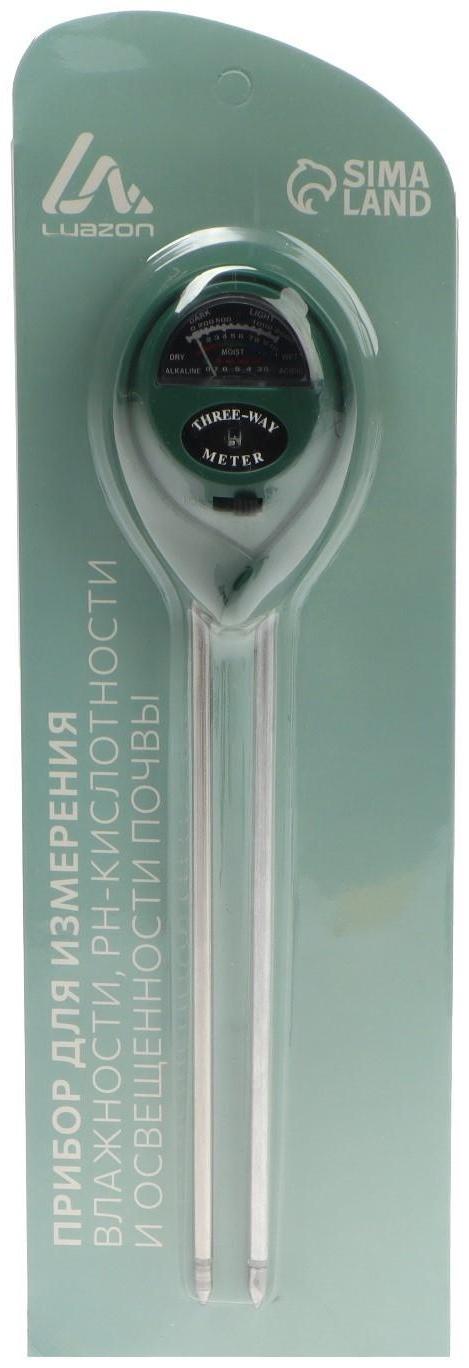 Прибор для измерения Luazon, влажность/pH/кислотность/освещенность почвы, зеленый