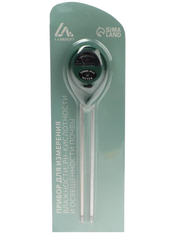 Прибор для измерения Luazon, влажность/pH/кислотность/освещенность почвы, зеленый