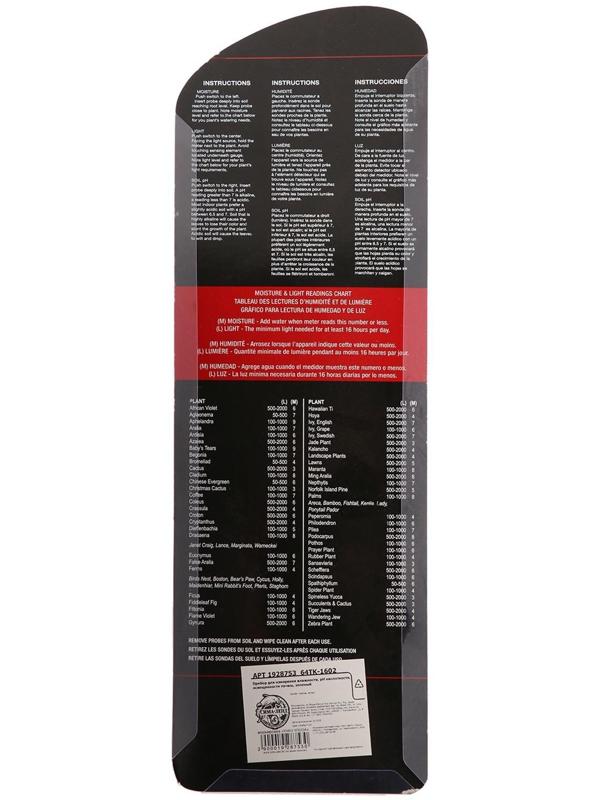 Прибор для измерения Luazon, влажность/pH/кислотность/освещенность почвы, зеленый